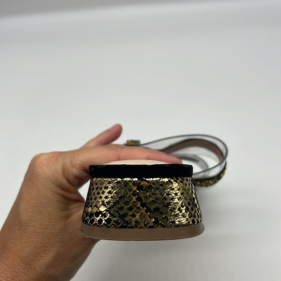 CECELIA - Danica Gold And Black Crystal Eyed Snake Slip On Sandals Size 7 - Picture 12 of 14